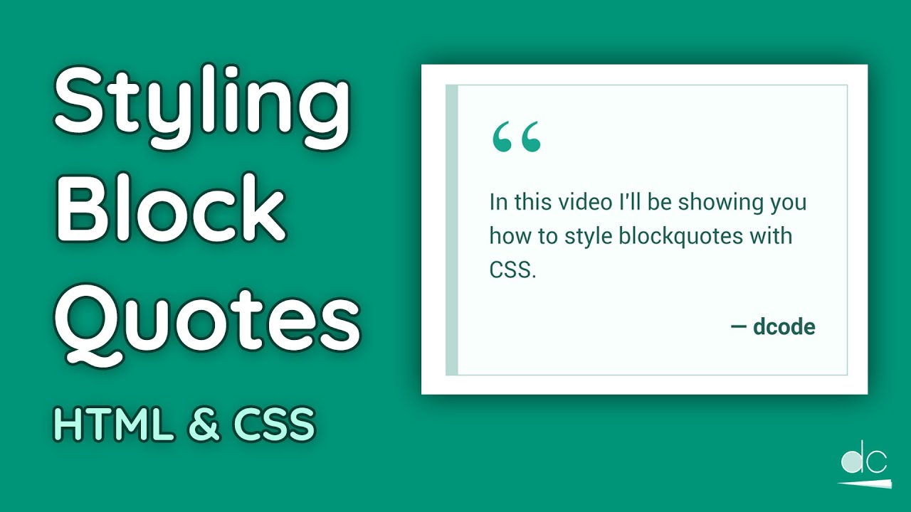 How to Style Block Quotes with CSS - Web Design Tutorial