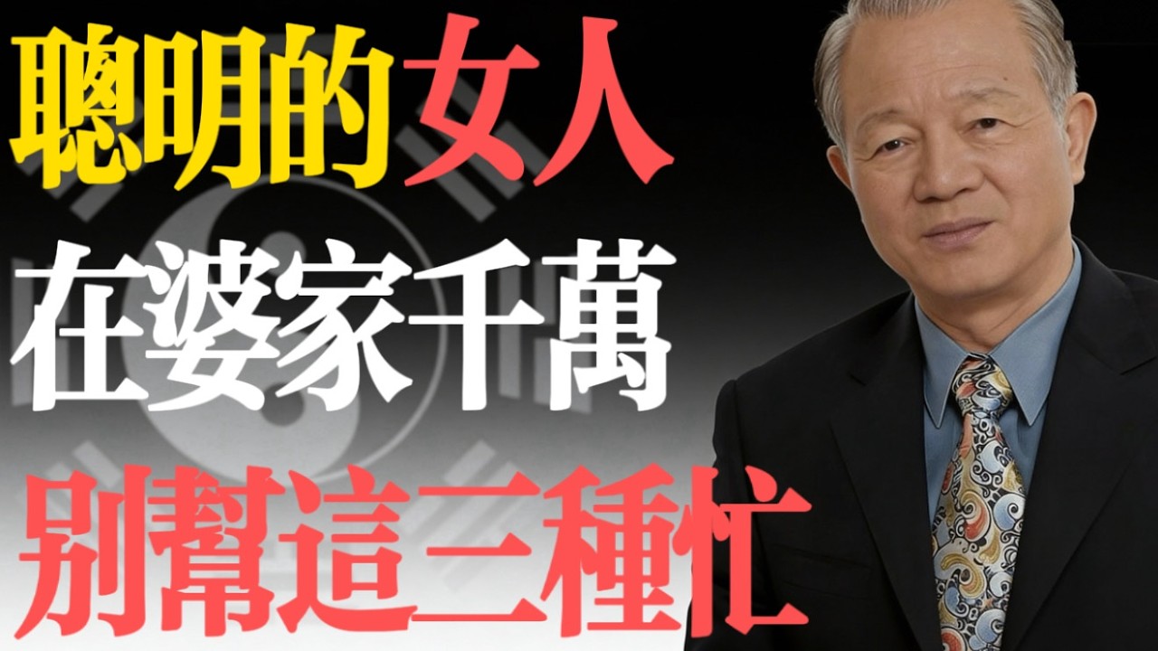 曾仕強：聰明的女人，在婆家有“三種忙”打死都不能幫！幫了就是害自己！#易經 #曾仕強 #婆媳關系 #家庭風水 #女性智慧 #因果 #處世之道 #國學 #情感智慧 #家庭和諧
