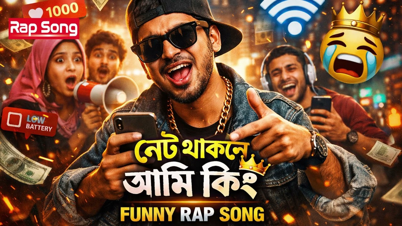 নেট থাকলে আমি কিং, নেট গেলেই আমি ফকির “Reels Dekhi Finish | Airplane Mode Life | Bangla Rap Song”