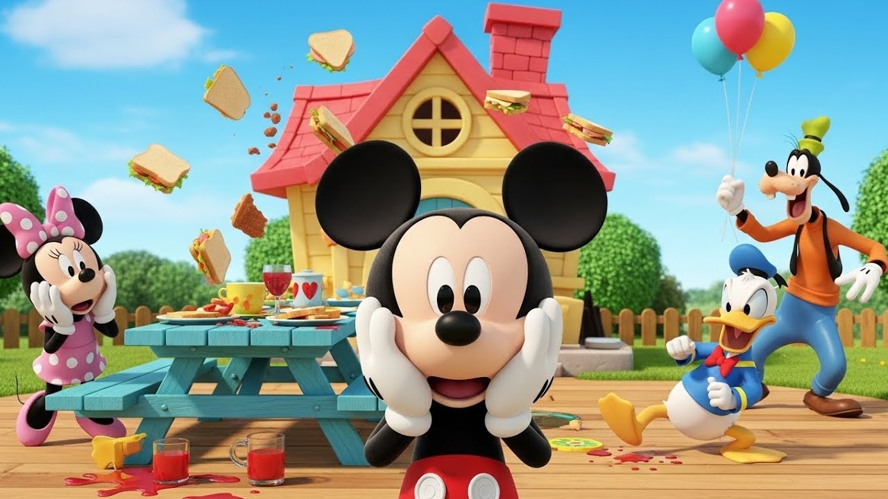 Mickey Mouse Clubhouse Disaster Turns Into a Happy Picnic | Fun Kids  Cartoon Story