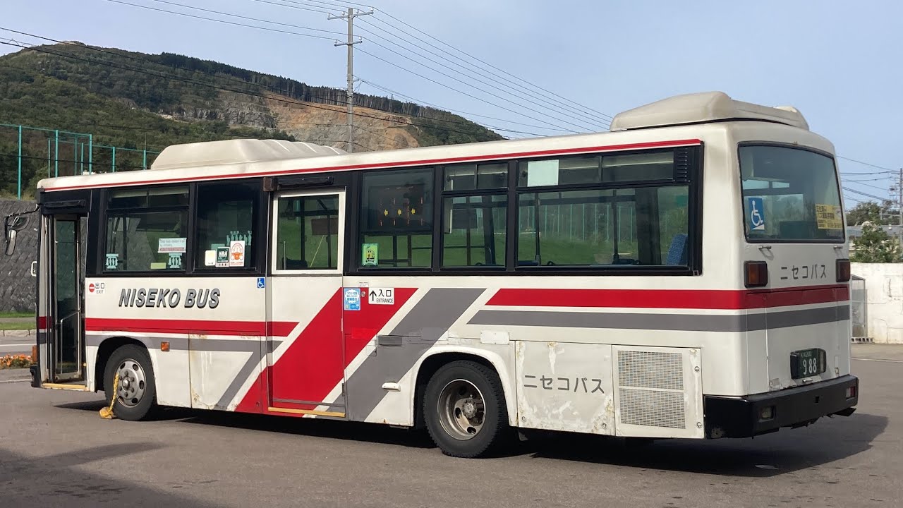 ニセコバス車窓 寿都T→雷電温泉郷・岩内ターミナル/ 雷電線 寿都ターミナル1140発