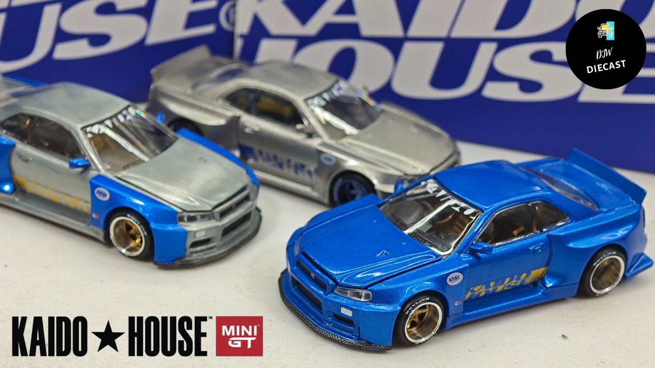 Nissan Skyline GT-R R34 Shinjuku V2 Blue by Kaido House Mini GT | UNBOXING and REVIEW