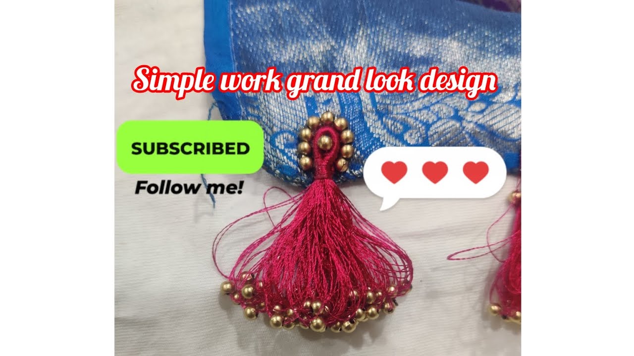 Simple bridal look saree tassels making. Easy design for beginners. Watch full video and subscribe.