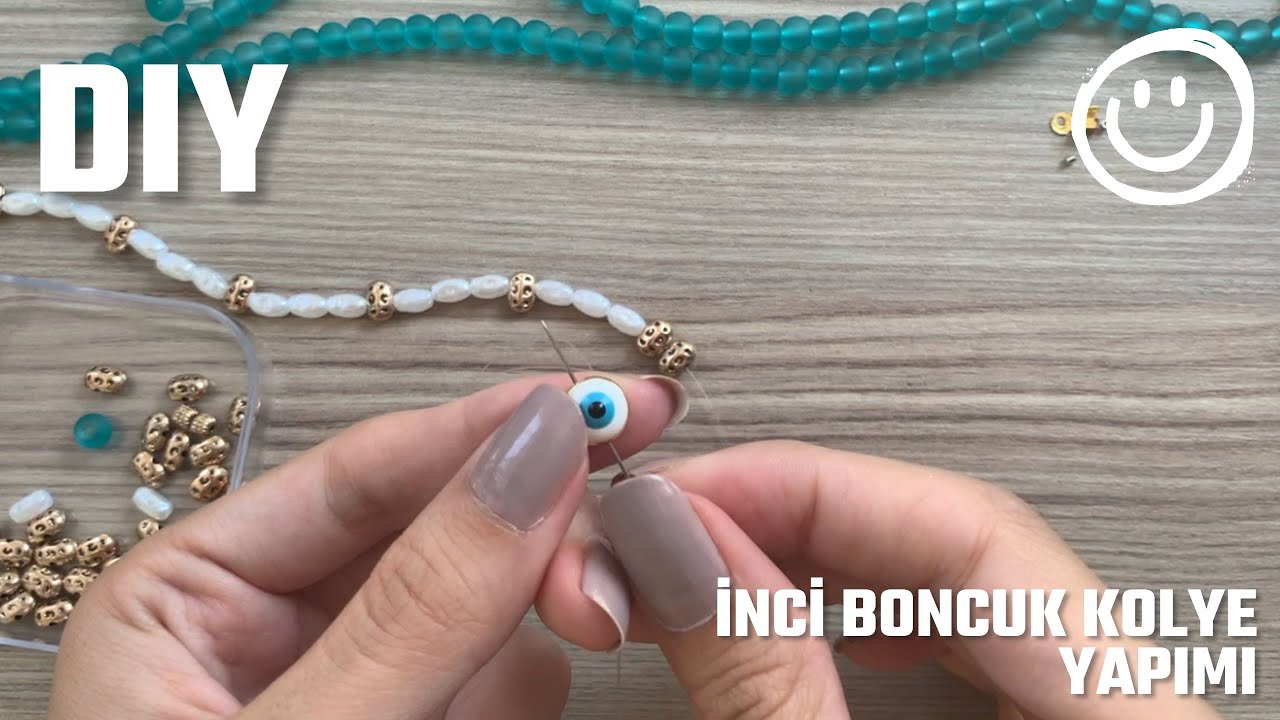 İnci Boncuk ve Cam Boncuk ile Kolye Yapımı 😍💖🦋 Necklace Making |Handmade | DIY