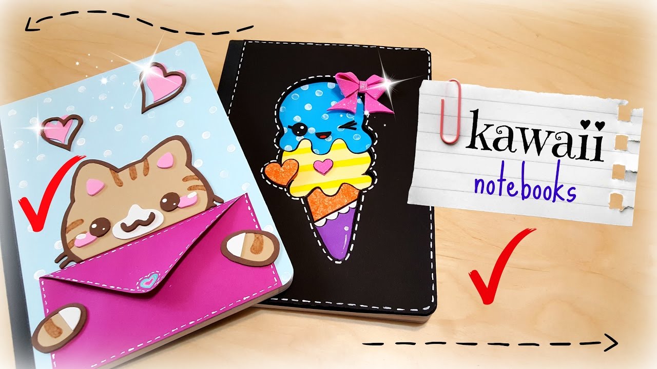Vero Vi 💋 2 IDEAS MUY KAWAII PARA DECORAR TUS CUADERNOS 💜