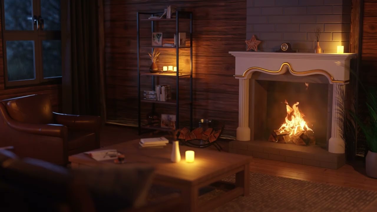 Cozy Fireplace 🔥 Relaxing Cabin Fire Sounds for Sleep, Study & Relaxation