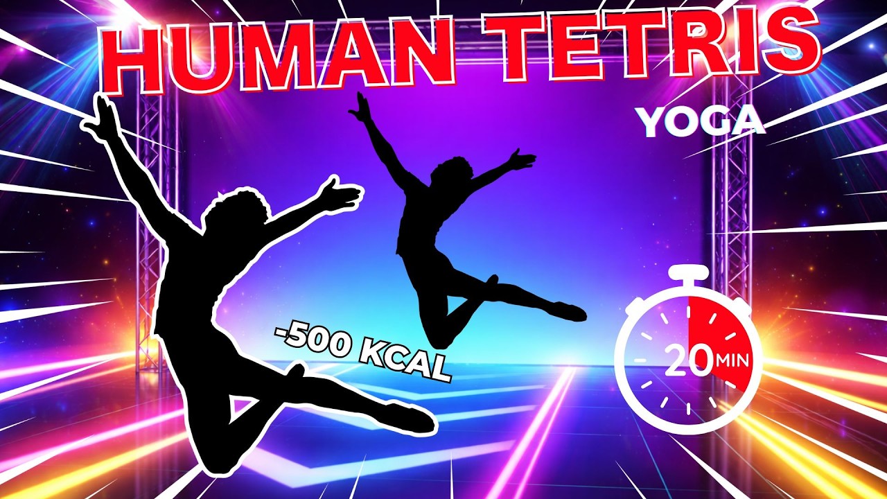 HUMAN TETRIS Yoga Poses | Immersive Interactive Warm Up -500 kcal | Can You Fit The Shape?