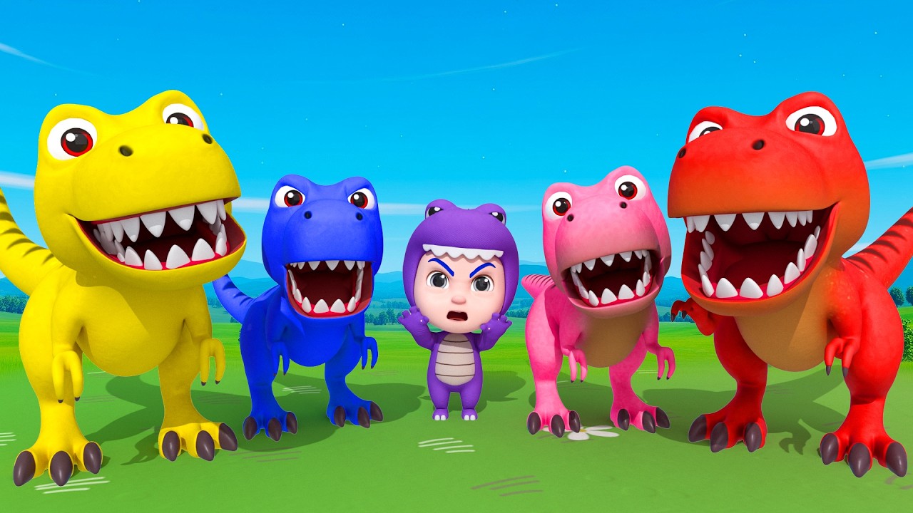 Keluarga Jari Dinosaurus - Lagu Dinosaurus | Lagu Lucu - Lagu Anak - Rizky Bahasa Indonesia