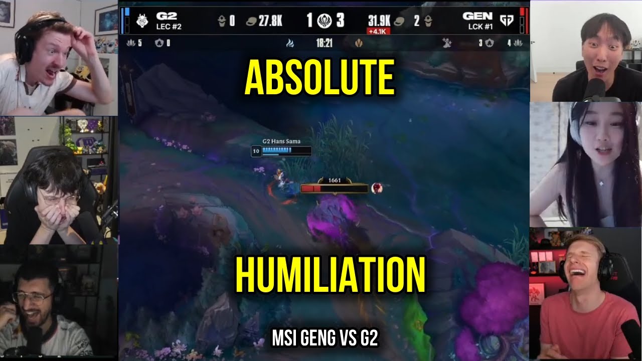 Streamers react to Canyon's Lee Sin HUMILIATING G2 AT MSI