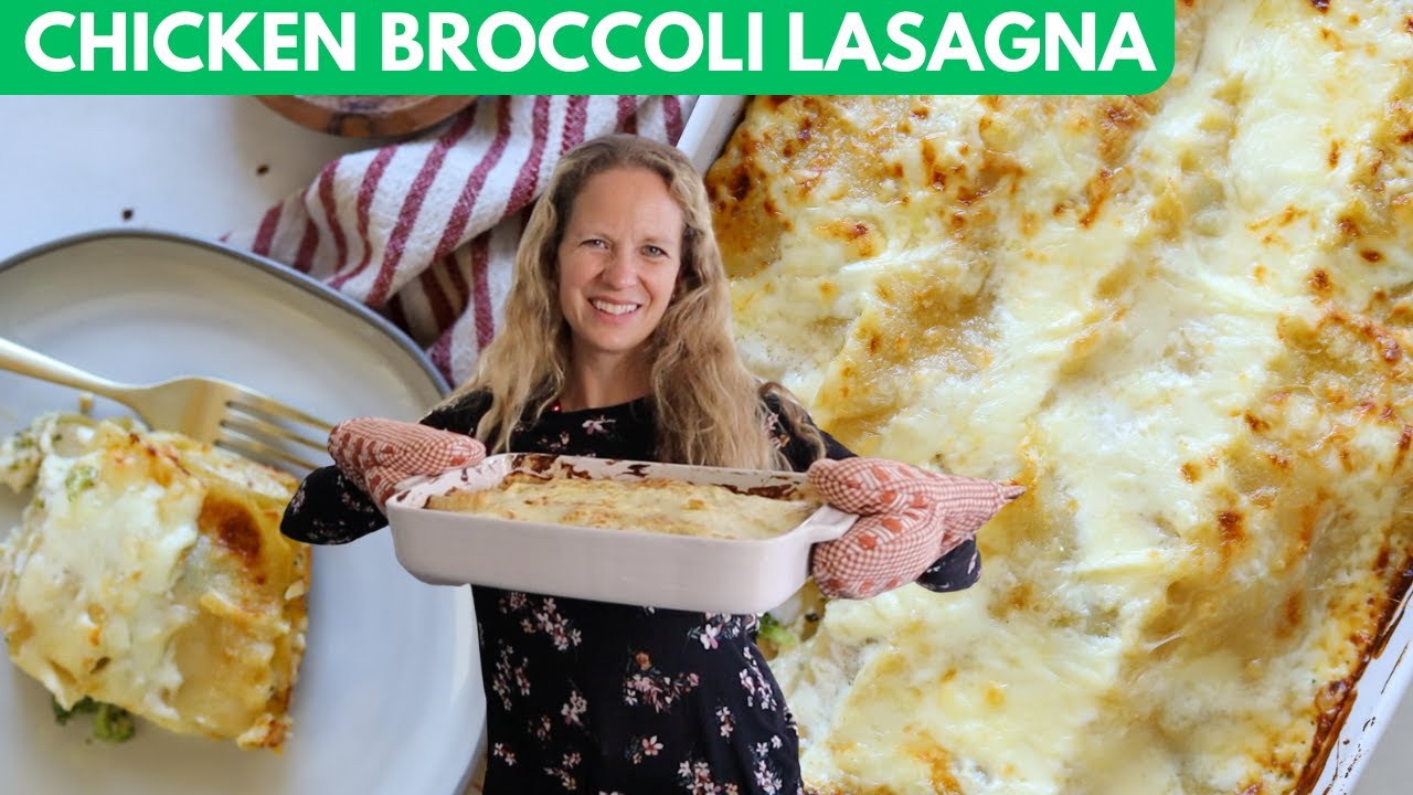 Лучшая лазанья с курицей и брокколи с соусом альфредо