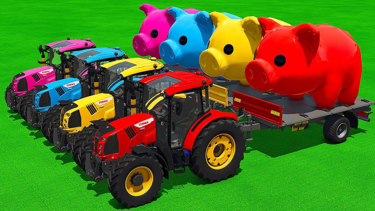 LOAD AND TRANSPORT GIANT PIGS WITH CLAAS TRACTORS AND FENDT LOADERS - Farming Simulator 25