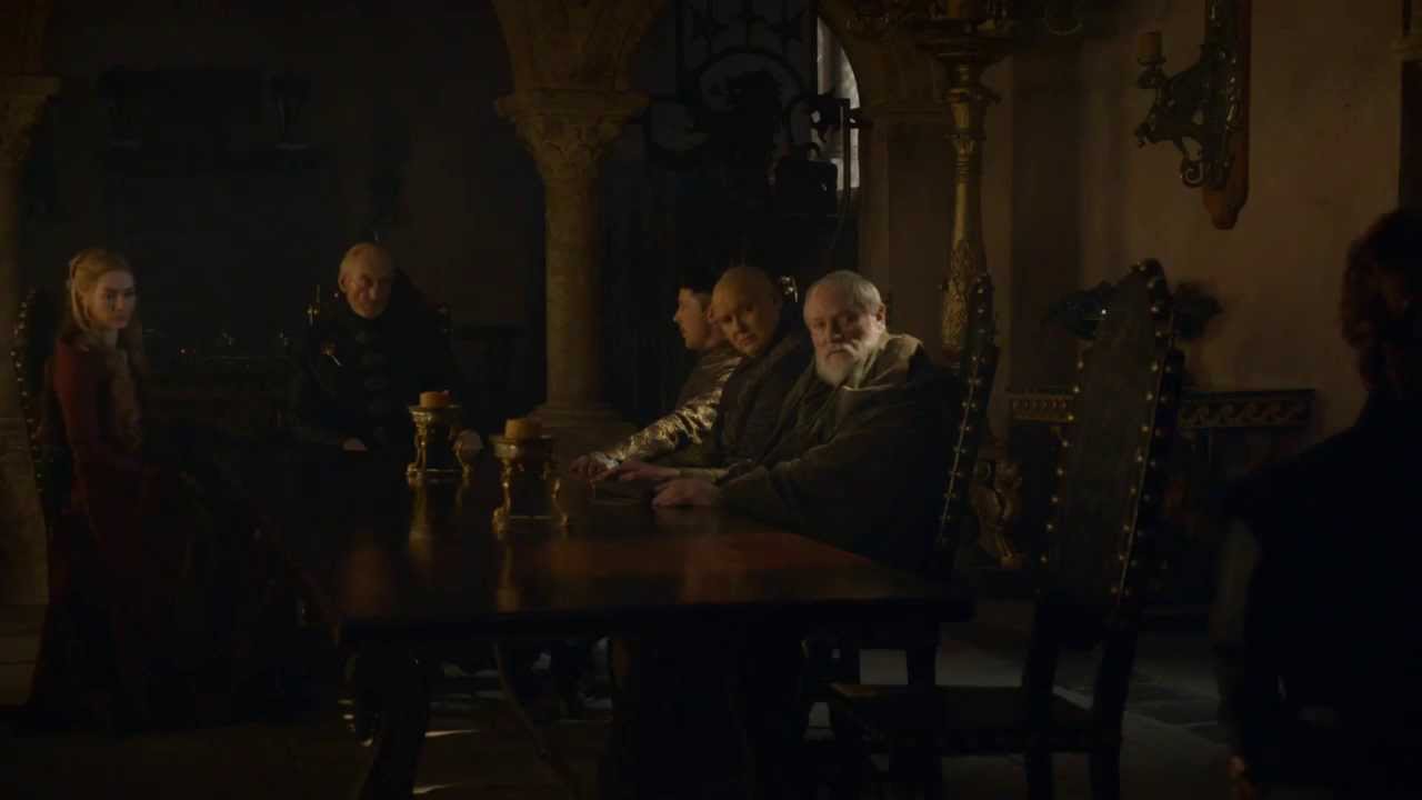 Game of Thrones S03E03 -- Chair scraping scene