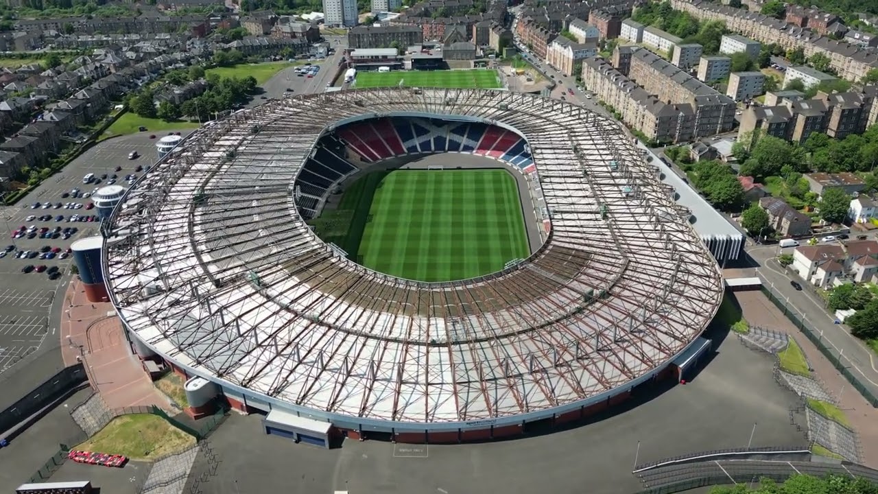 Glasgow Football Stadiums 4k Drone Footage June 2023