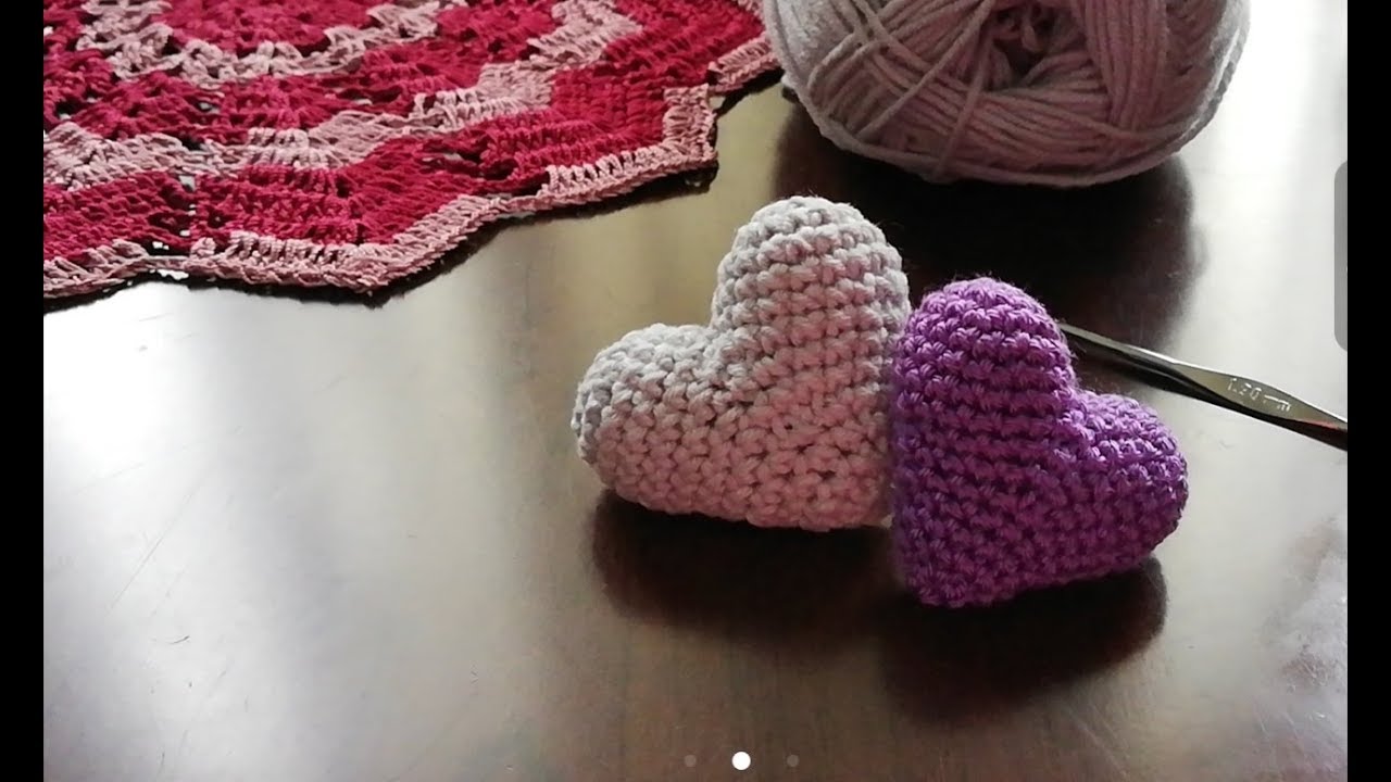 مالل من الحجر الصحي 👈 اتفرج على افضل قلب كروشيه  3D 😍💜  #heart #amigurumi #stay_home    #crochet
