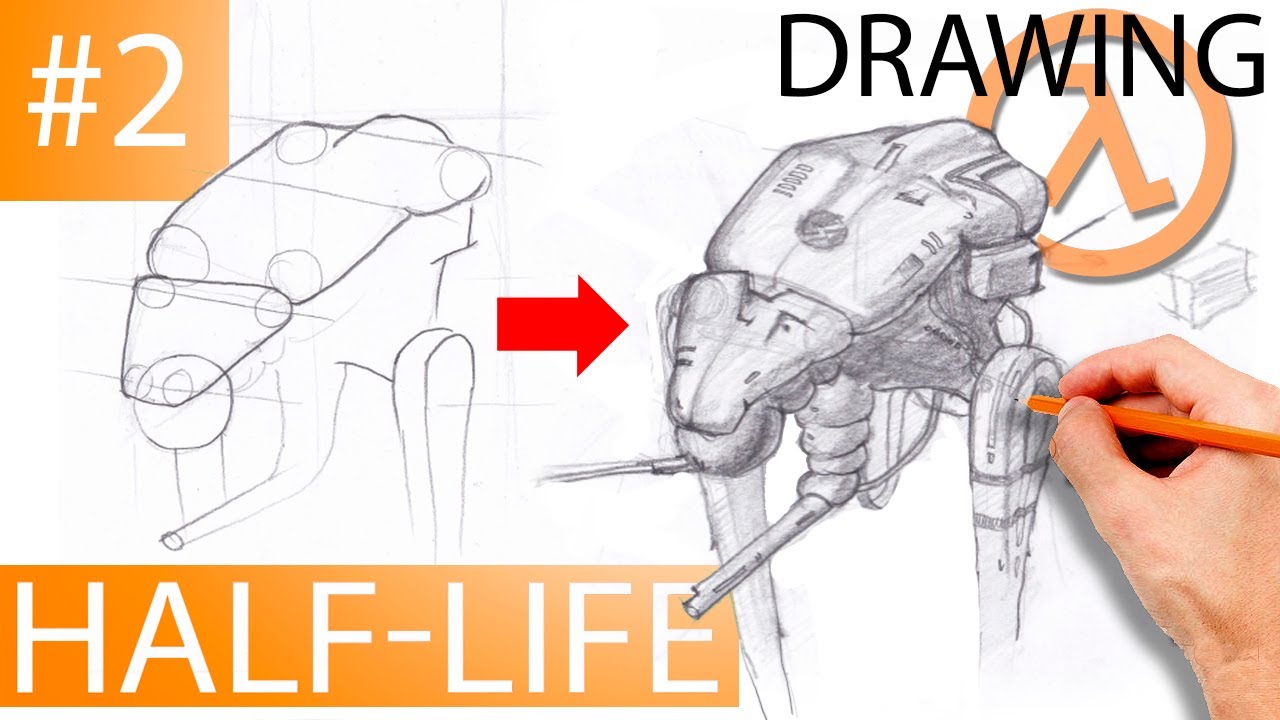 БИОНИЧЕСКИЕ РОБОТЫ #2 Рисуем роботов из Half Life
