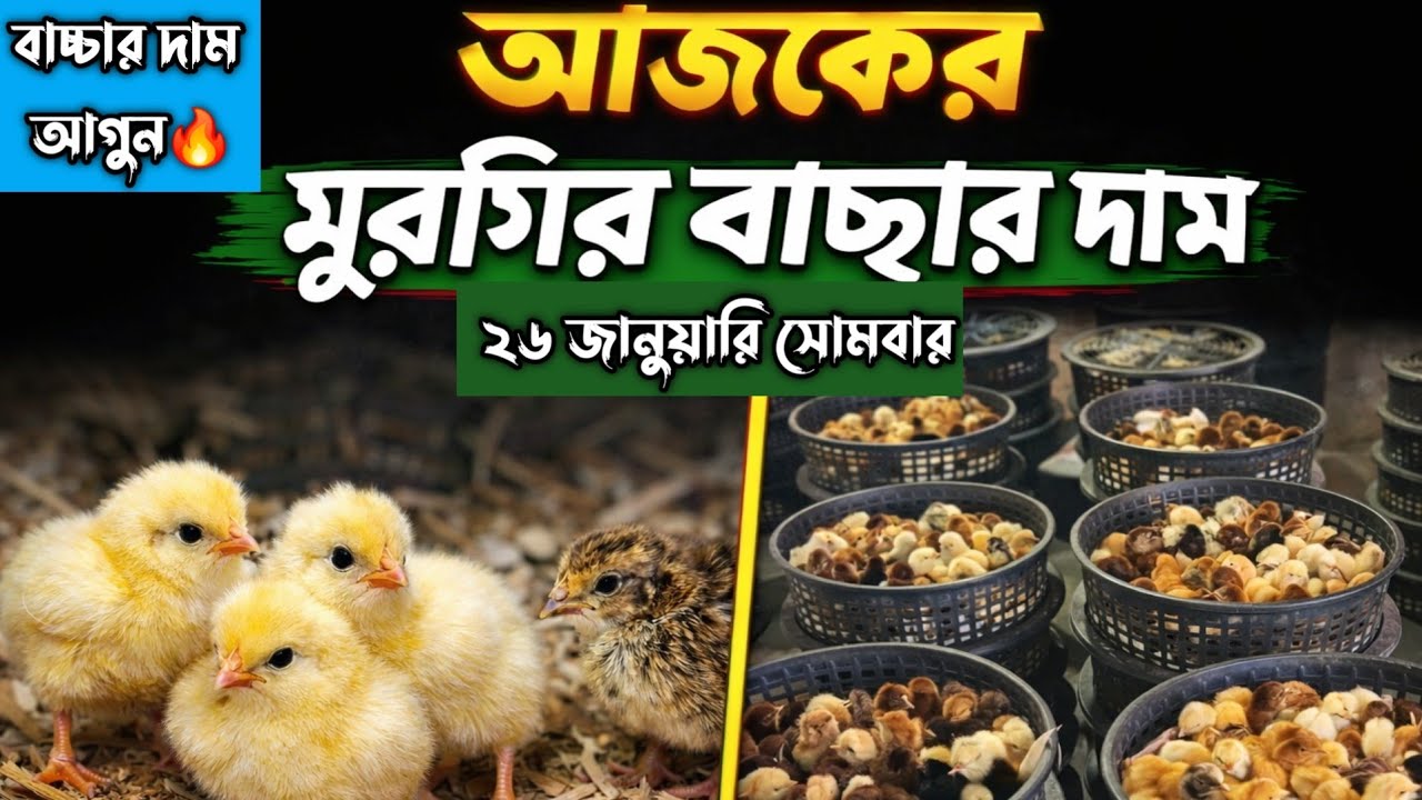 বাচ্চার দাম অনেক বেশি 😱 | ২৬ জানুয়ারি ২০২৬ | আজকের সকল প্রকার মুরগির বাচ্চার দাম