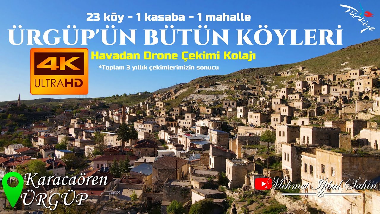 Ürgüp'ün bütün köyleri 4K Drone Çekimi kolajı - 23 köy 1 kasaba ve 1 mahalle   Toplam 3 yıllık çekim