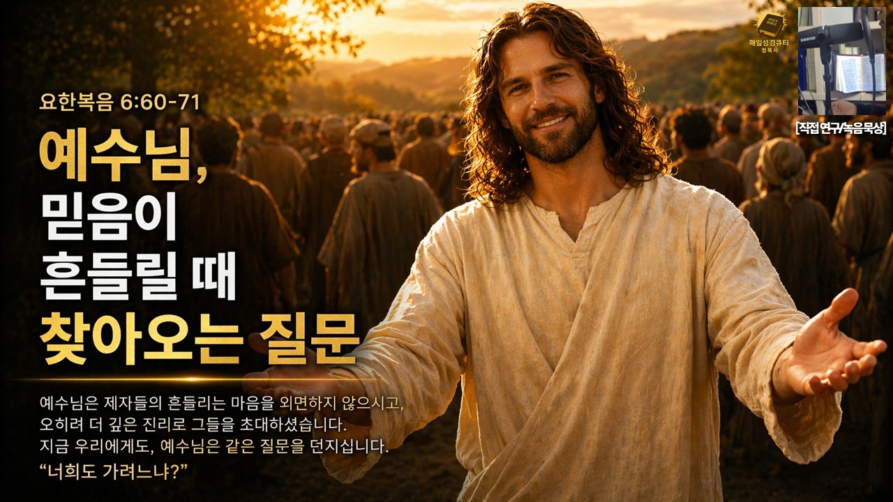 예수님, 믿음이 흔들릴 때 찾아오는 질문 | 요한복음 6:60–71 | 매일성경큐티