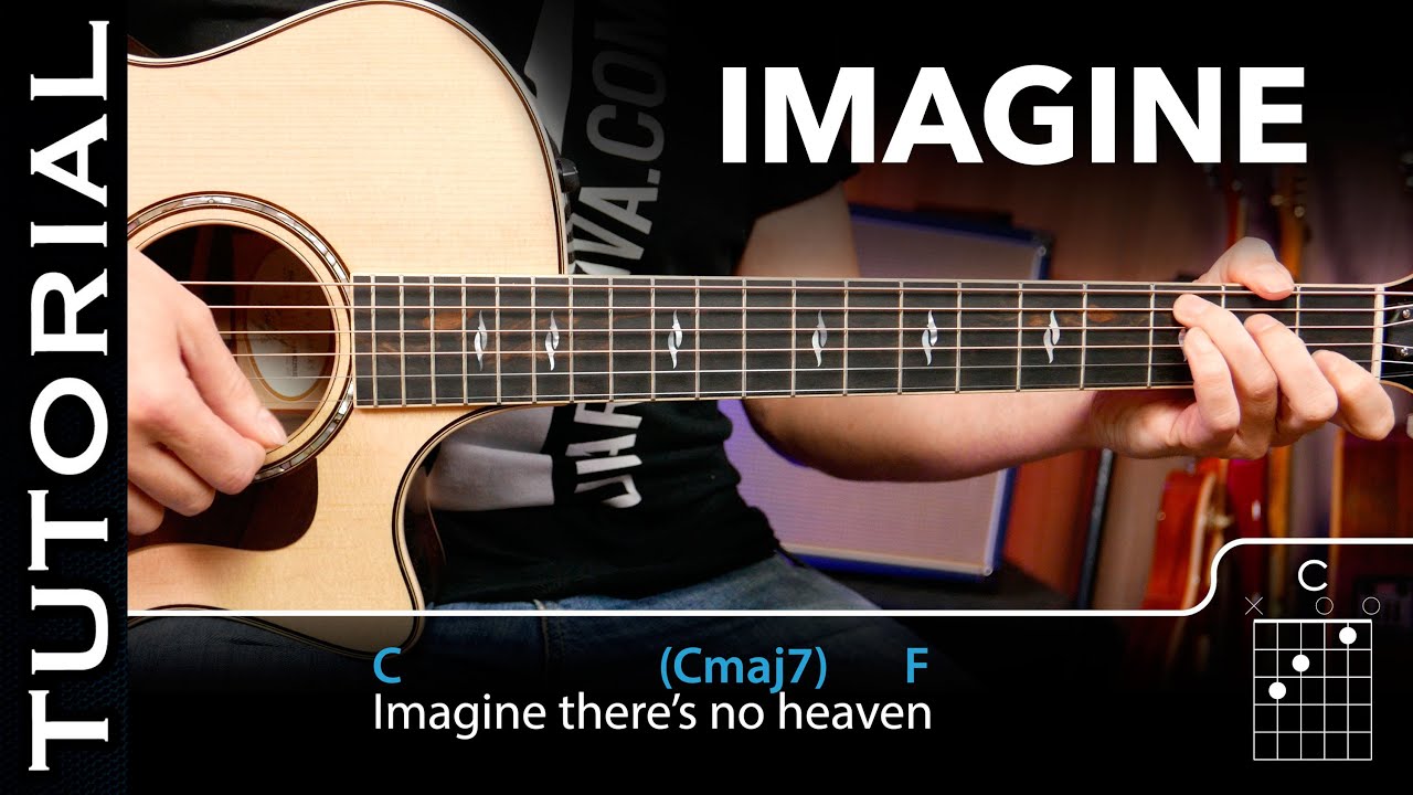 Cómo tocar IMAGINE en guitarra ( Tutorial completo acordes y ritmo)