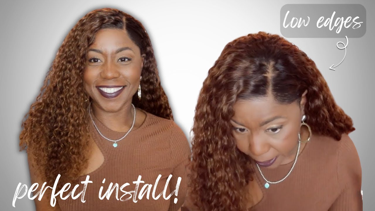Perfect Wig Install for Low Edges | Caramel Brown Deep Wave Lace Front Tutorial | Miko