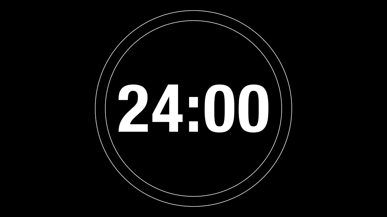 24 Minute Timer - 1440 Second Timer Countdown with progress ring (4K)