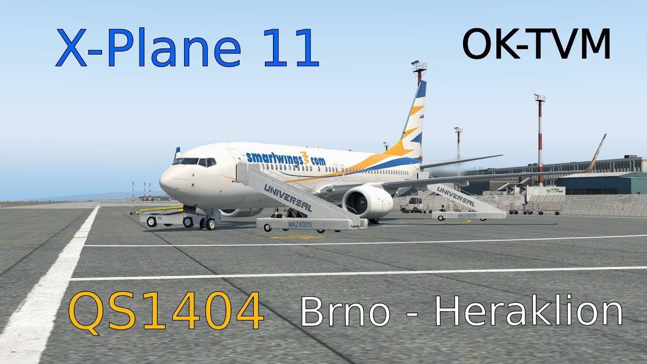 X-Plane 11 | QS1404 Brno - Heraklion (Landing) | Smartwings | H0uba CZ/SK