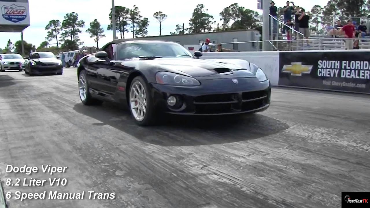 2014 Corvette C7 vs Dodge Viper - 1/4 Mile Drag Race Video - Road Test TV &reg;