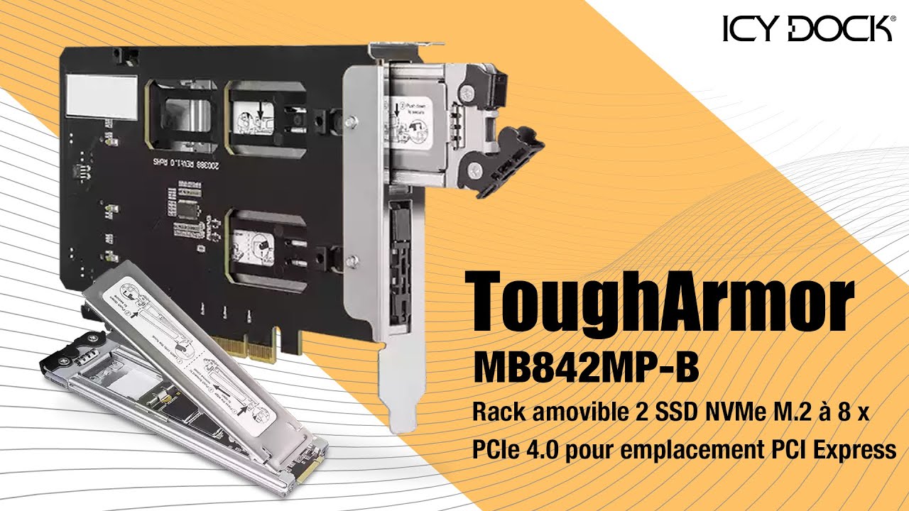 ToughArmor MB842MP-B | ICY DOCK Rack amovible SSD NVMe M.2 à 2 baies pour emplacement PCI Express