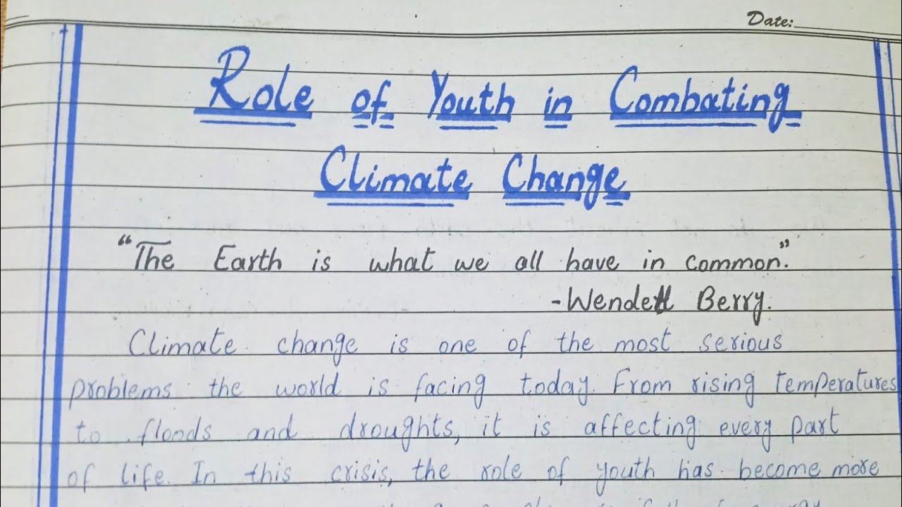 Essay on role of youth in climate change |climate change essay | @MyAttainments795