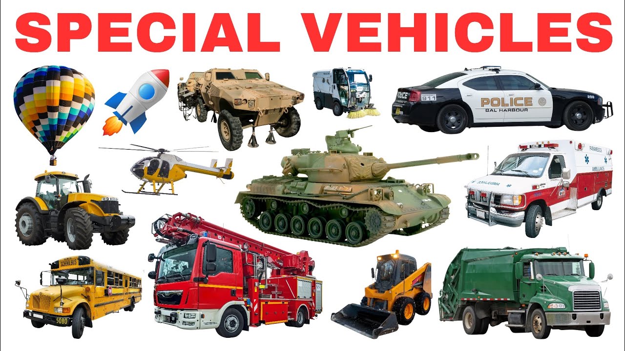 SPECIAL VEHICLES | Learn Vehicle Names for Kids | Fun Educational Video for Children!