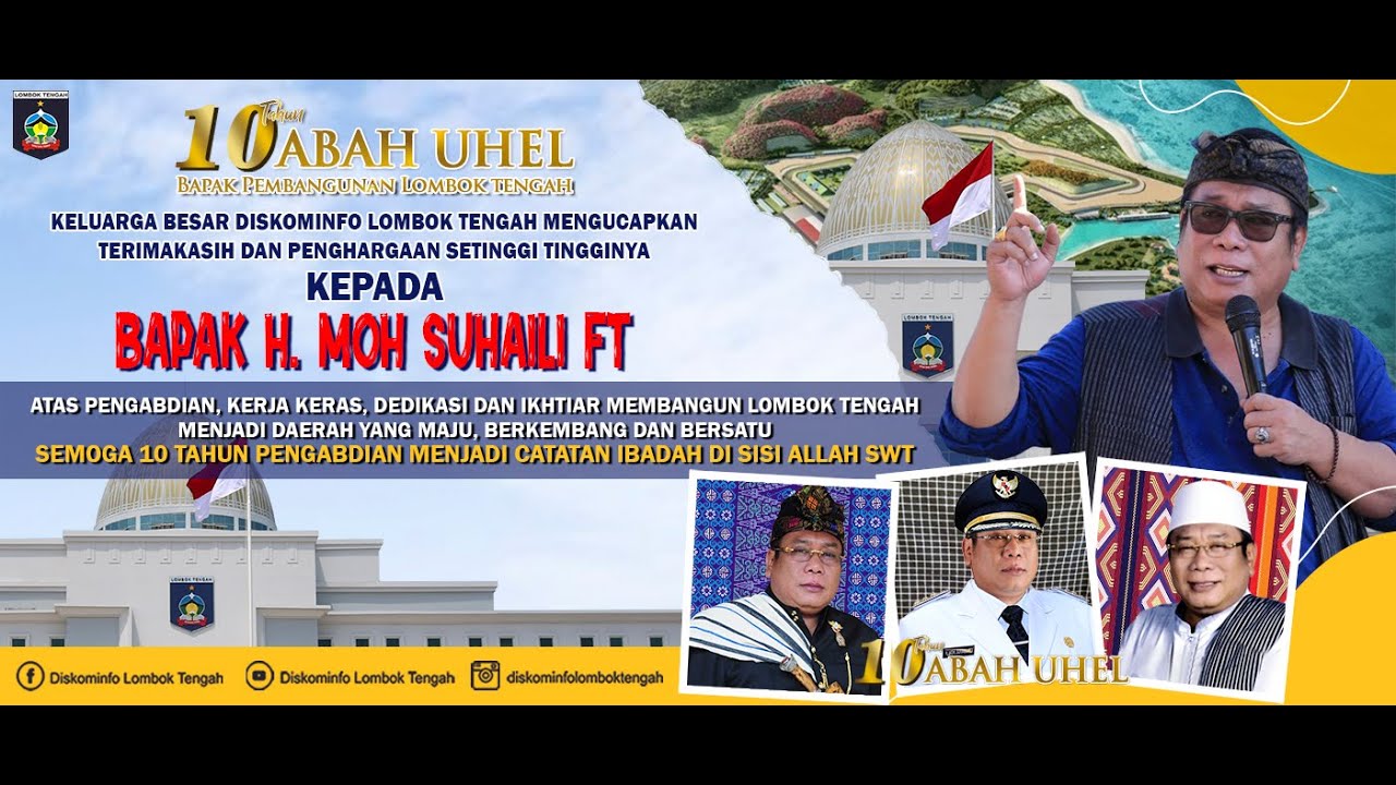 LIVE - Pelepasan Bupati dan Wakil Bupati Lombok Tengah H. Moh. Suhaili FT dan H L. Pathul Bahri S.Ip