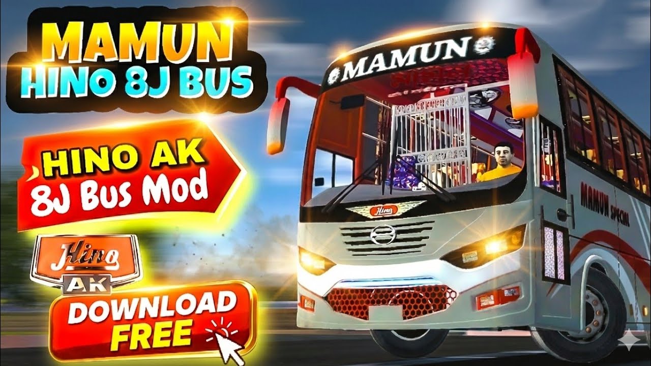 Finally Release Mamun Hino Ak-8j Bus Mod || Hino Ak-8j Bus Mod For Bussid With Link!!