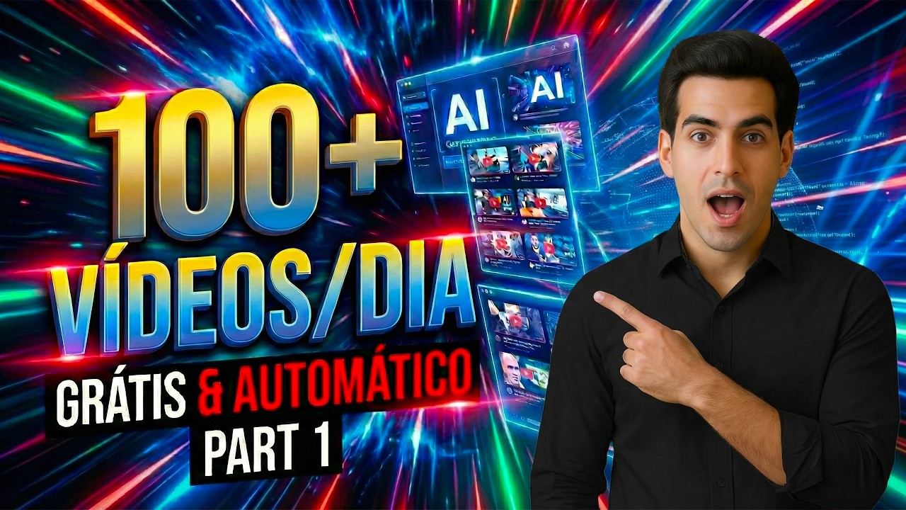 Descobri Como Criar 100+ Vídeos com IA Todo Dia (Grátis e Automático) Parte 1
