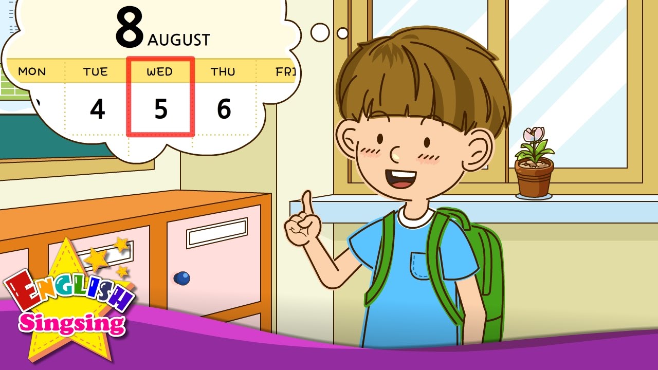 [Day] What day is it today? It's Wednesday. Easy Dialogue - English video for Kids