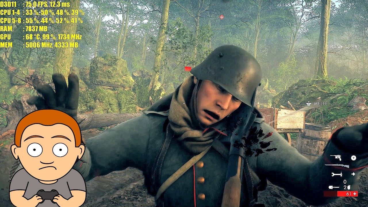 Battlefield 1 Pc Titan X Pascal 4K Ultra Frame Rate Performance Test