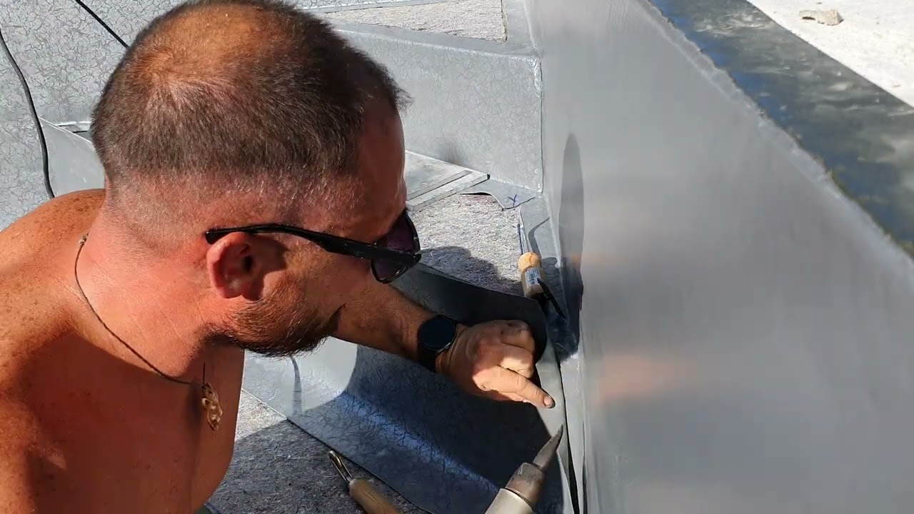 poolfolie Treppe  schweißen (Amateur /erste pooltreppe)