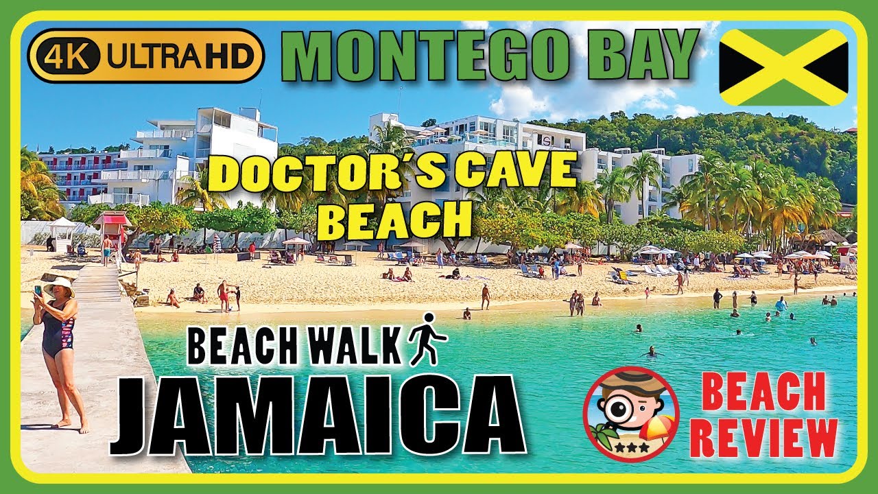 Doctors Cave Beach Montego Bay Jamaica 🇯🇲 (Very Popular beach!) 4K Walking Tour Beach Walk & Review