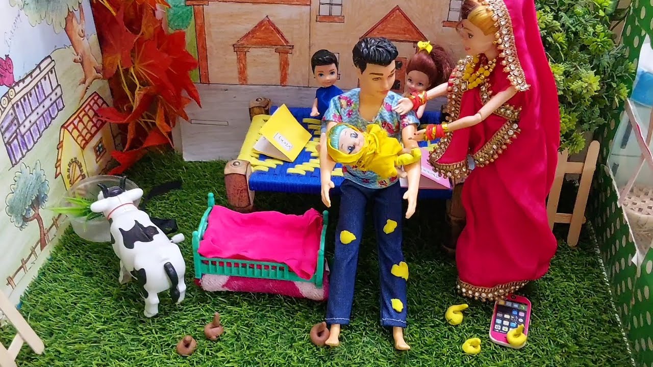 Dilli Wali Barbie Epi-193/Barbie Doll All Day Routine In Indian Village/Barbie Doll Bedtime Story