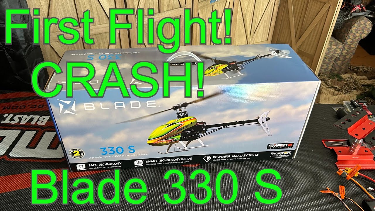 Jacob's first flight with the Blade 330 S! It went up! It went upside down! CRASH!