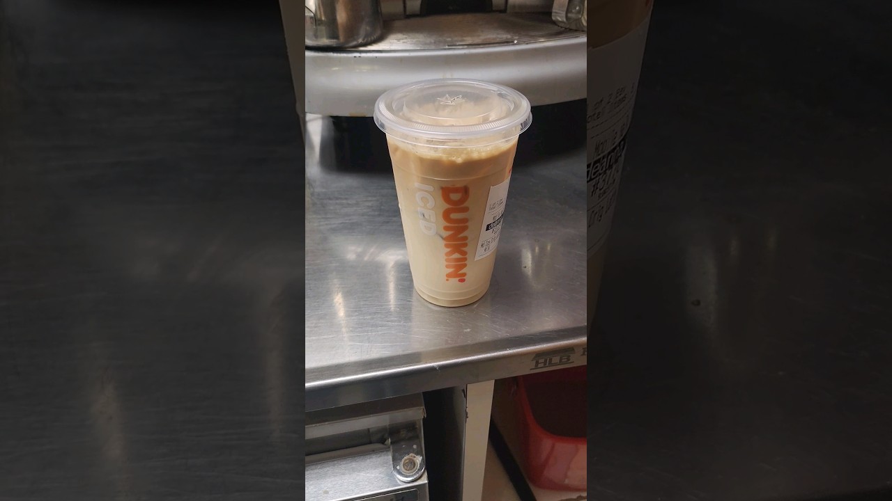 Dunkin Donuts Regular Iced Latte  @Dunkin-Donuts @alidunkinart #icedlatte #dunkin #latte
