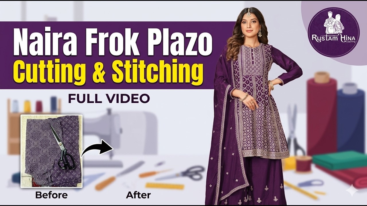 329 live | Naira Frock Plazo Stitching Tutorial | Naira Frock Plazo ghar Pe kaise Banai? # shorts
