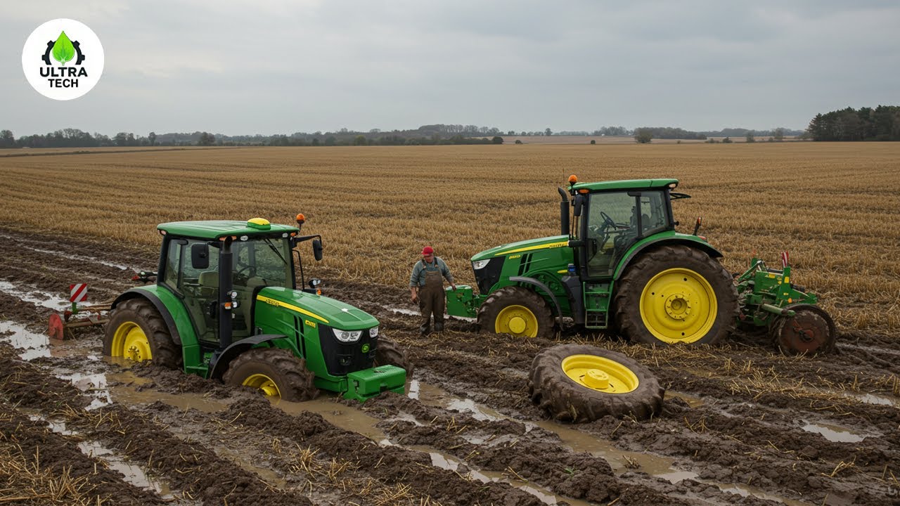 Tractor Bogged In Mud Compilation | Amazing Tractor Operator Skills #26