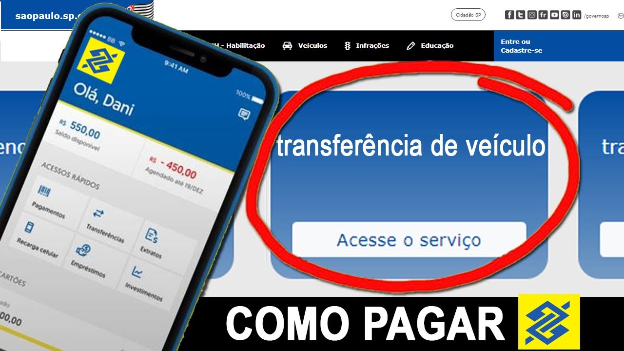 COMO PAGAR  TAXA DE TRANSFERÊNCIA DE VEÍCULO PELO CELULAR (PASSO A PASSO)