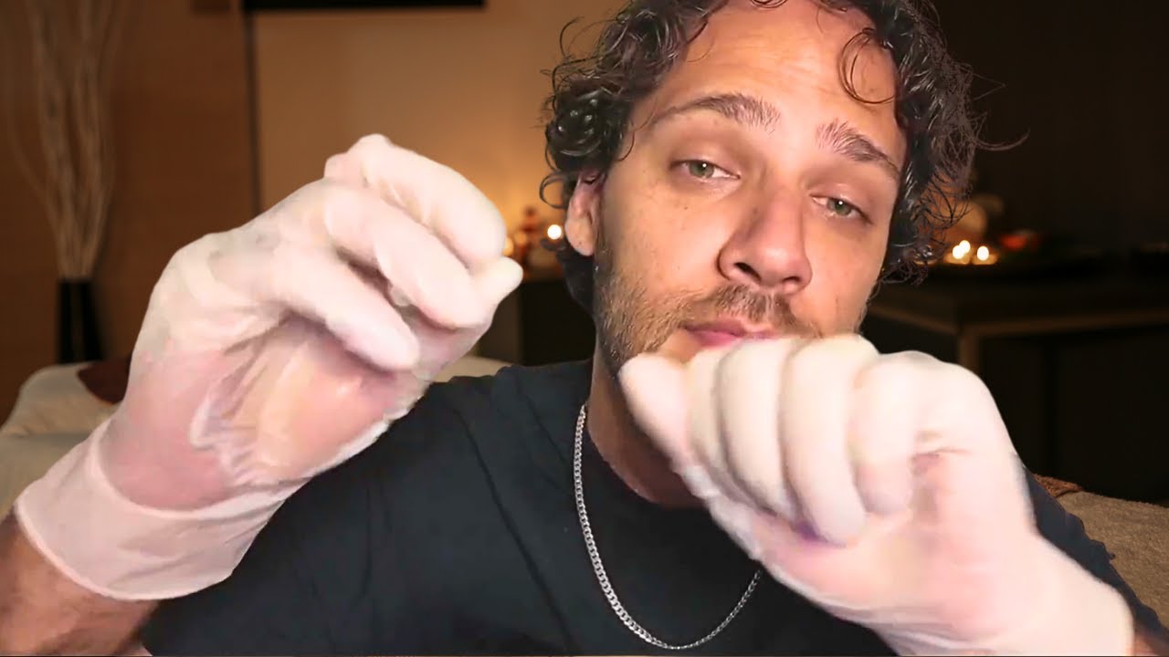 Deep Sleep ASMR Massage with Guided Meditation and Latex Gloves