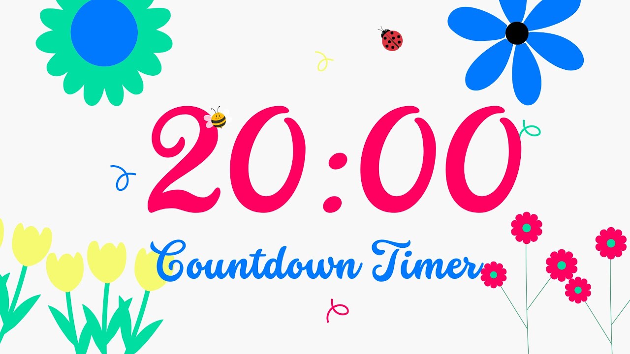 20 Minute Timer with Relaxing Music and Alarm | Spring Countdown Timer