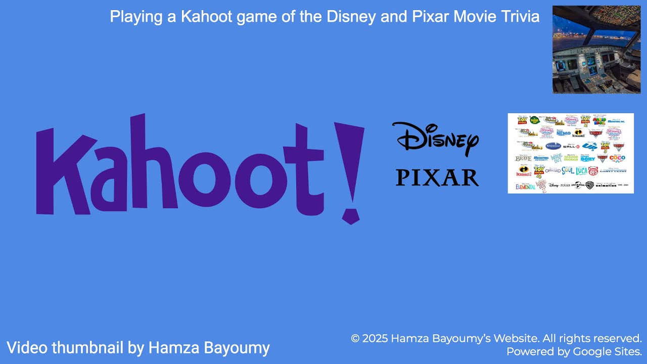 Playing a Kahoot game of the Disney and Pixar Movie Trivia