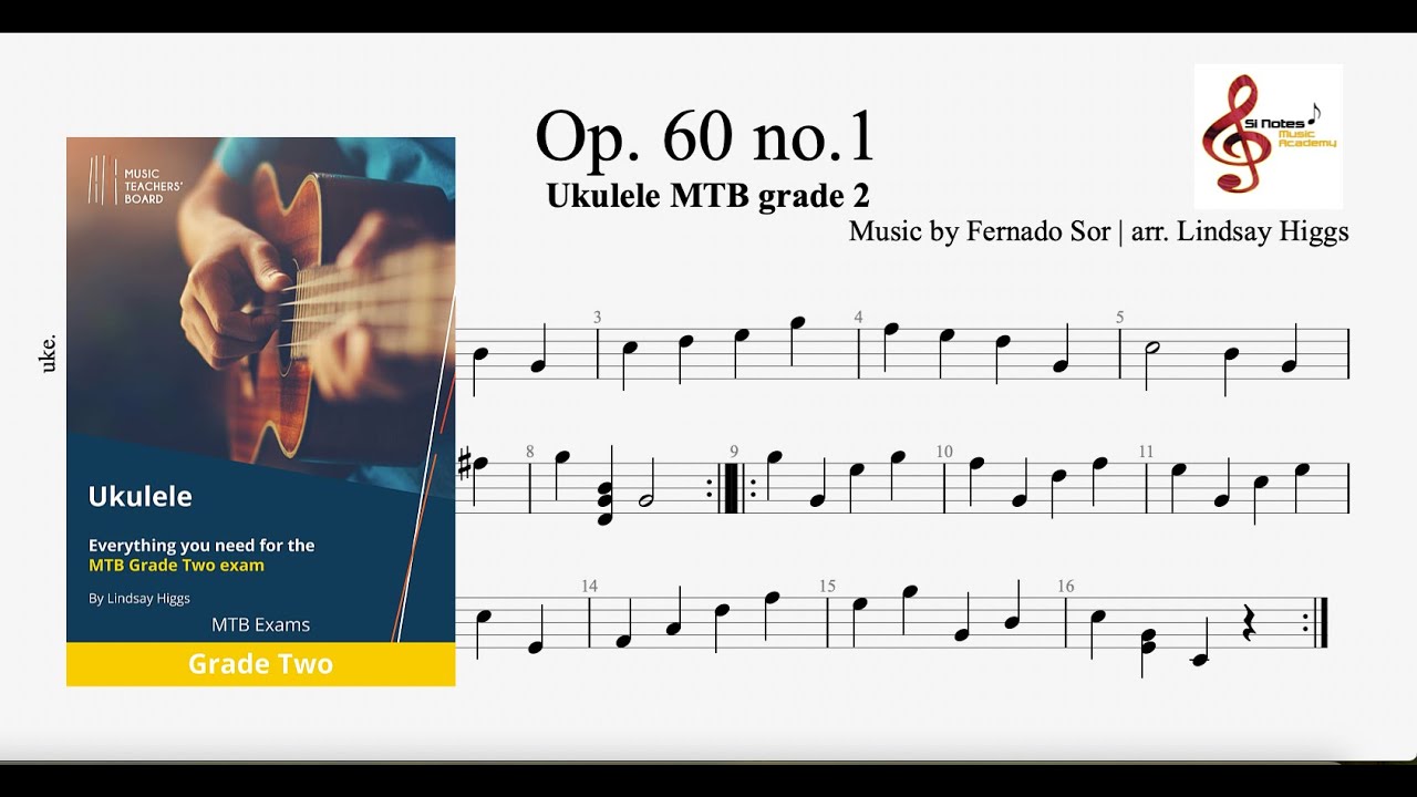 Op  60 no. 1 - Fernando Sor | Ukulele MTB grade 2 | Notes & Tablature