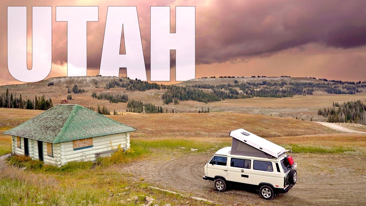 Снова в пути, эпизод 1... Неожиданная Юта. Кемпинг в нашем VW Vanagon. Осины, снег и грязные дороги.