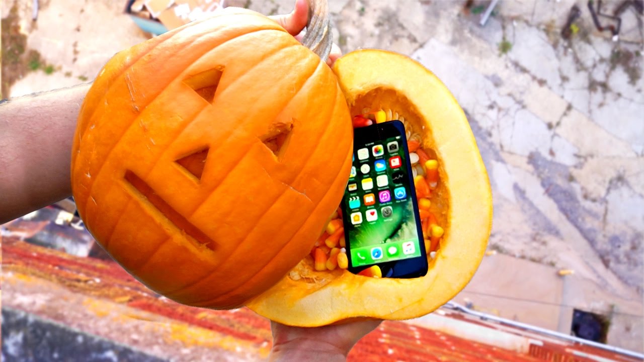 Can a Pumpkin Protect an iPhone 7 from 100ft Drop Test? - Gizmoslip
