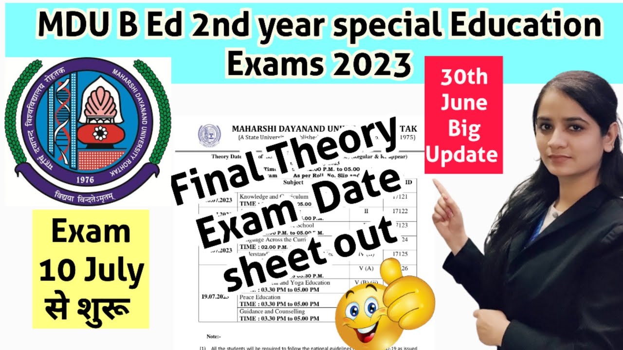 mdu special b.ed|mdu b.ed 2nd year exam date 2023|mdu date sheet 2023 #mdu #mdudatesheet #bedtoppers